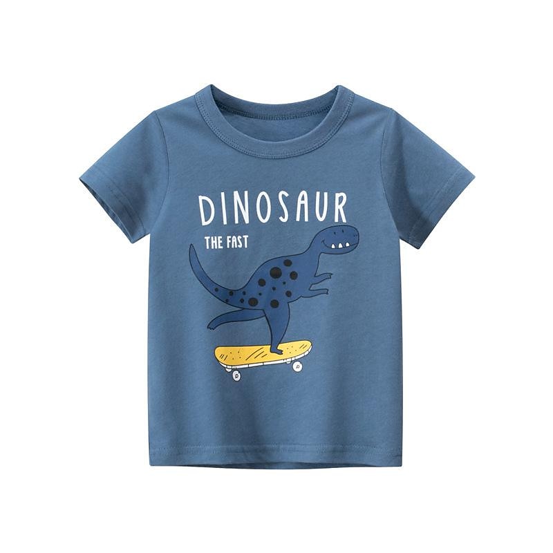 Kids Boys T shirt Tee Letter Dinosaur Short Sleeve Cotton Children Top Casual Fashion Daily Summer White 2-8 Years4