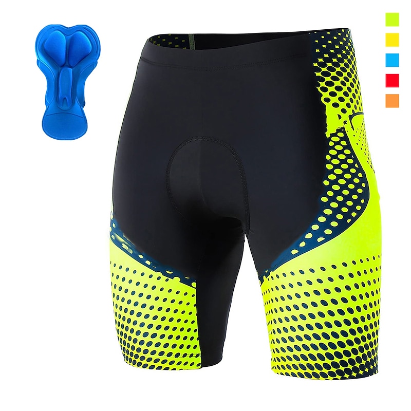 Men's Polka Dot Cycling Shorts Bike Shorts Bike Padded Shorts / Chamois Bottoms Mountain Bike MTB Road Bike Cycling Sports 3D Pad Cycling Quick Dry Moisture Wicking Yellow Red Spandex Clothing Apparel