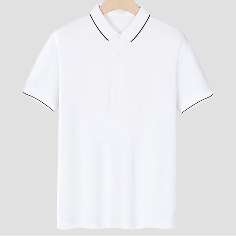 Men's Polo Shirt Golf Shirt Outdoor Casual Polo Collar Ribbed Polo Collar Short Sleeve Fashion Streetwear Solid Color Plain Button Front Summer Spring Regular Fit Black White Yellow Dusty Blue Brown4