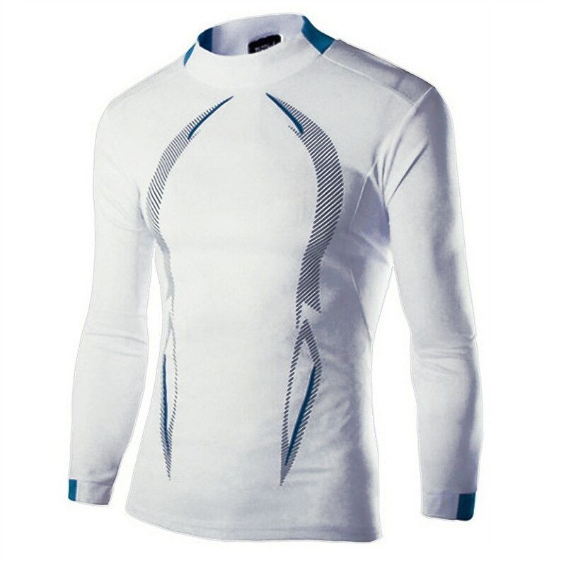 Men's T Shirt Turtleneck shirt Moisture Wicking Shirts Long Sleeve Shirt Long Sleeve Collarless Spring &  Fall Color Block Fashion Streetwear Casual Work Daily Sports Black White Dark Gray Top Tee3