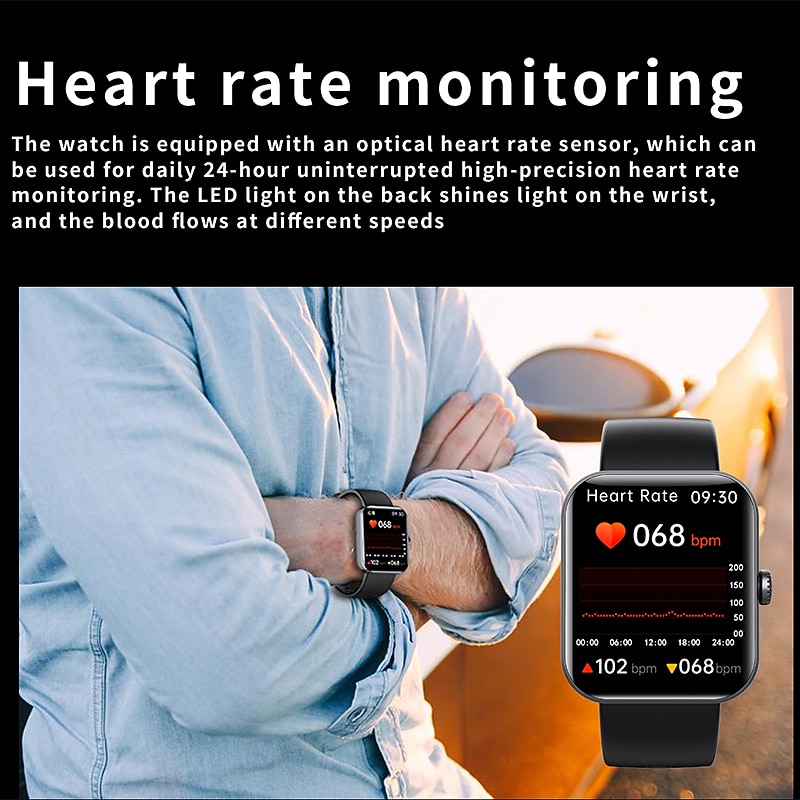 Smart Watch for Men - Full Touch Screen Sport Fitness Watch, IP67 Waterproof, Bluetooth Compatible with Android & iOS3