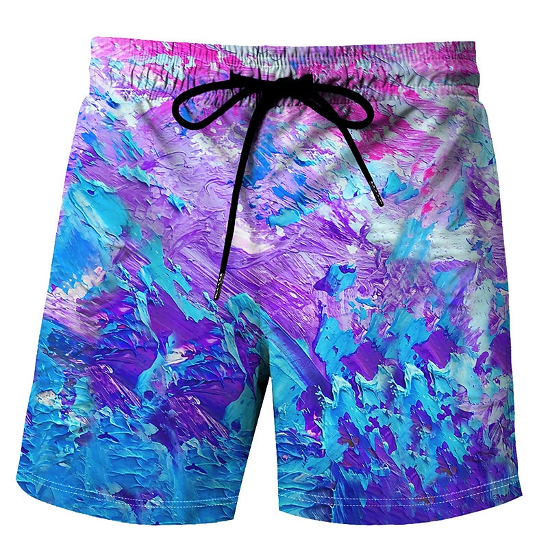 Men's Tie Dye Swim Trunks Swim Shorts Board Shorts Mid Waist Streetwear Stylish Classic Style Casual Holiday Beach Drawstring Elastic Waist Designer Clothing Apparel2