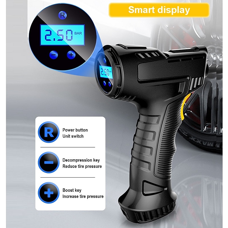 Car Air Pump Compressor Automotive 120W Rechargeable Portable Tire Inflator Equipment Digital Display Pump for Machine2