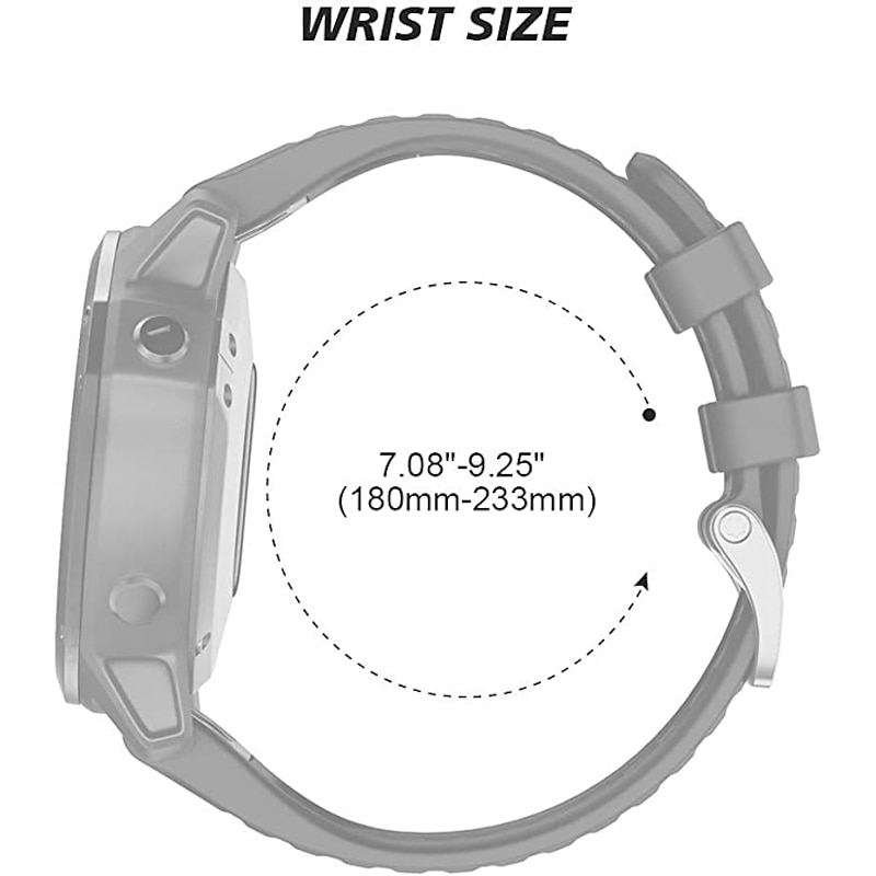 Watch Band for Garmin Fenix 7X Pro 6X 5X Plus Epix Pro 51mm Tactix 7 Amoled Instinct 2X Quatix Enduro Descent Mk2i Mk2 26mm Silicone Replacement  Strap 26mm Sport Band Wristband4