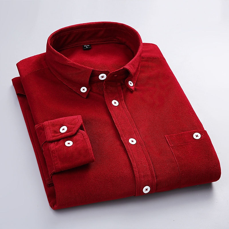Men's Dress Shirt Solid / Plain Color Wedding Daily Wear Wine Black White Navy Blue Long Sleeve Turndown Fall & Winter Clothing Apparel Buckle2