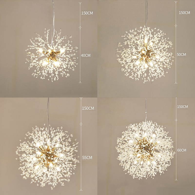 40/50/55/60 cm LED Pendant Light Sputnik Design Globe Design Metal Modern Style Floral Style Globe Electroplated Artistic Modern 220-240V4