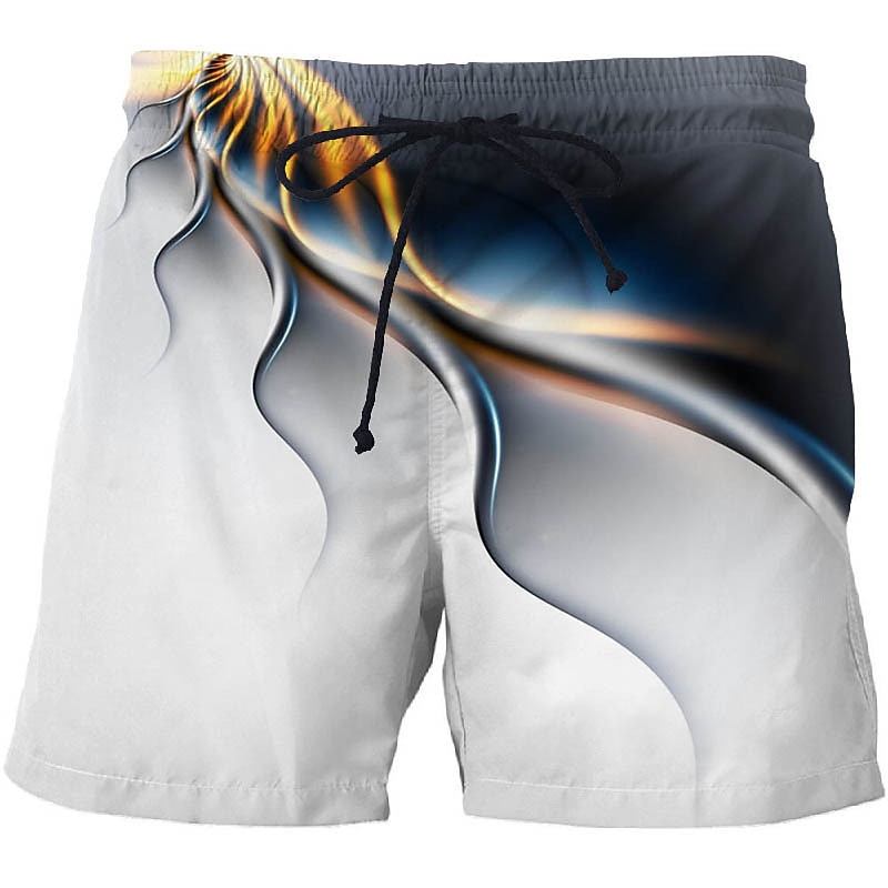 Men's Graphic Optical Illusion Abstract Swim Trunks Swim Shorts Board Shorts Mid Waist Fashion Hawaiian Boho Casual Daily Holiday Drawstring Elastic Waist 3D Print Designer Clothing Apparel4