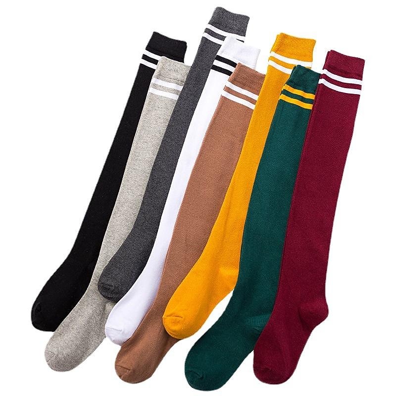 Spring And Autumn New Micro-pressure Stovepipe Over The Knee + Calf Socks Japanese Korean College Style Student High Stockings Football Socks3