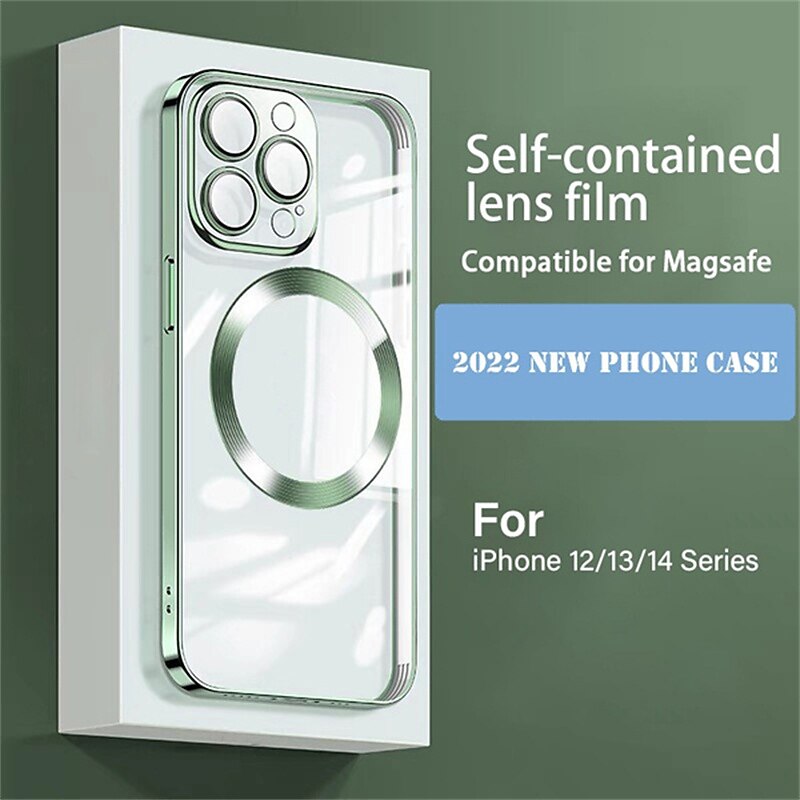 Phone Case For iPhone 17 Pro Max 17 Air 15 14 Pro Max Plus 13 12 11 Pro Max Mini With Magsafe Camera Lens Protector Shockproof Solid Color TPU2