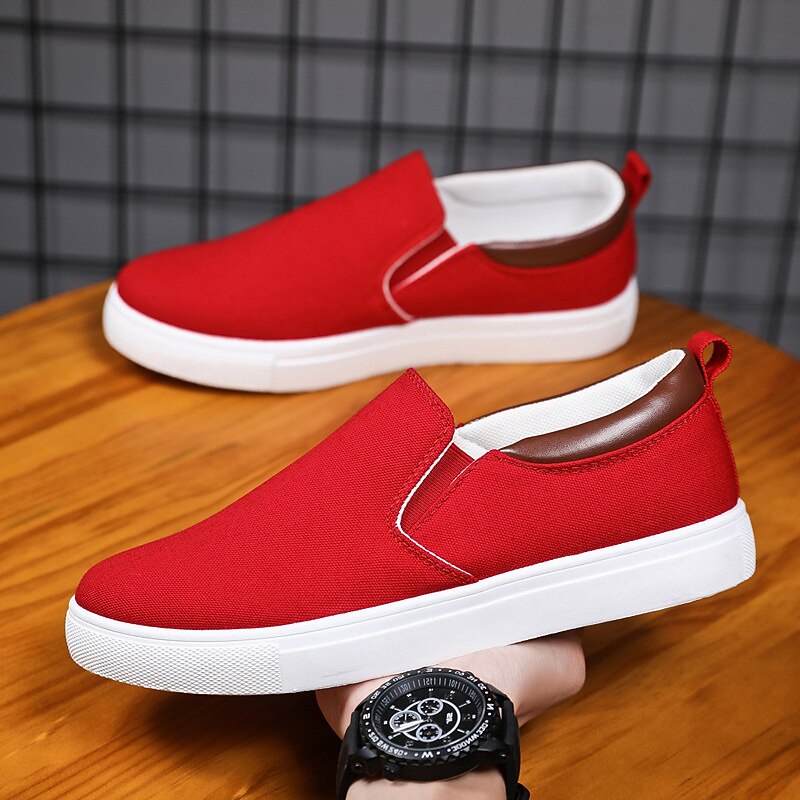 Men's Sneakers Plus Size Skate Shoes White Shoes Walking Sporty Classic Casual Outdoor Daily Canvas Breathable Loafer Black White Color Block Summer Spring 15