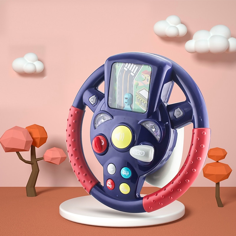 Children's simulation steering wheel electric toys co-driver vehicle simulator early education educational children's toys4