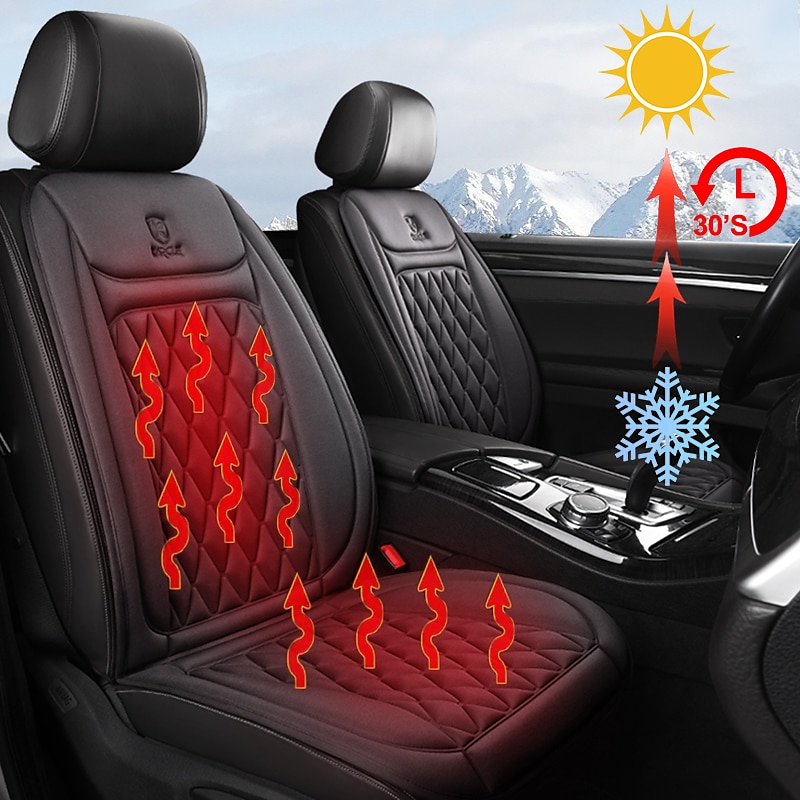 12-24V Heated Car Seat Cover, 30s Fast Car Seat Heater, Flannel Seat Protector, 25W Heating Car Seat Cover