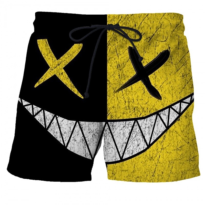 Men's Color Block Graphic Prints Smile Face Swim Shorts Board Shorts Swimming Trunks Mid Waist Fashion Streetwear Casual Outdoor Daily Holiday Pocket Drawstring Elastic Waist Designer Clothing Apparel3