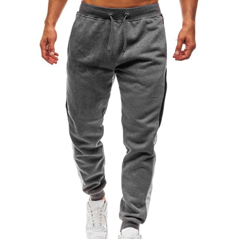 Men's Sweatpants Joggers Trousers Pocket Drawstring Elastic Waist Color Block Comfort Outdoor Daily Going out Sports Fashion Black Dark Gray4