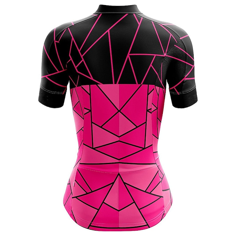 Women's Cycling Jersey Geometric Short Sleeve Bike Top with 3 Rear Pockets Mountain Bike MTB Road Bike Cycling Quick Dry Reflective Strips Back Pocket Moisture Wicking Sports Yellow Red Blue Clothing3