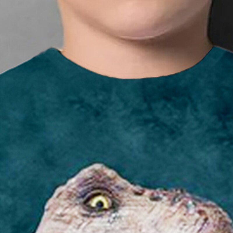 Kids Boys T shirt Tee Animal Dinosaur Long Sleeve Crewneck Children Top Casual 3D Print Cool Daily Fall Winter Dark Green 7-13 Years4