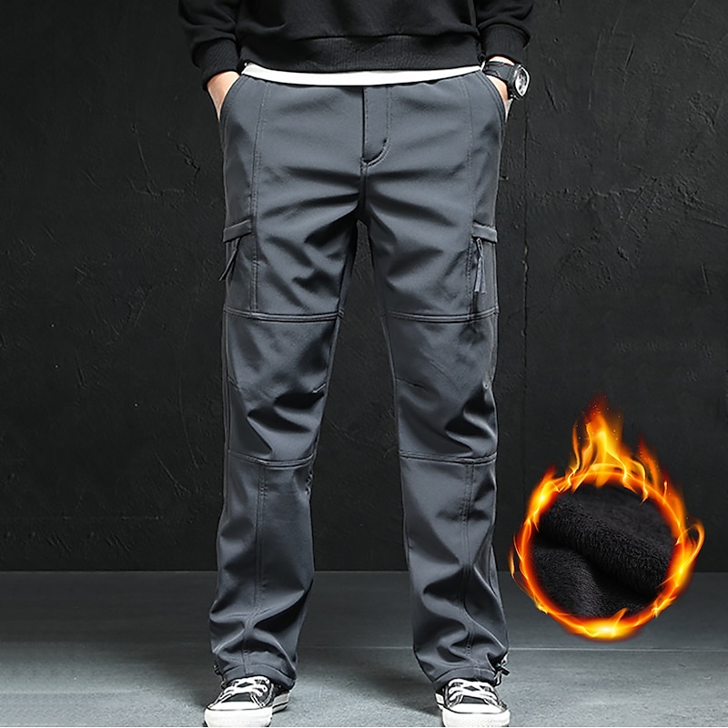 Men's Cargo Pants Fleece Lined Pants Winter Outdoor Thermal Warm Fleece Lining Windproof Quick Dry Pants / Trousers Bottoms ArmyGreen Black Fleece Hunting Ski / Snowboard Fishing M L XL 2XL 3XL3