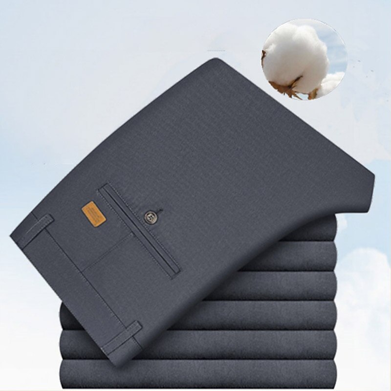 Men's Dress Pants Trousers Pleated Pants Pocket Straight Leg Plain No-Iron Wrinkle Resistant Wedding Office Work Cotton Blend Chic & Modern Formal Yellow Brown High Waist Micro-elastic4