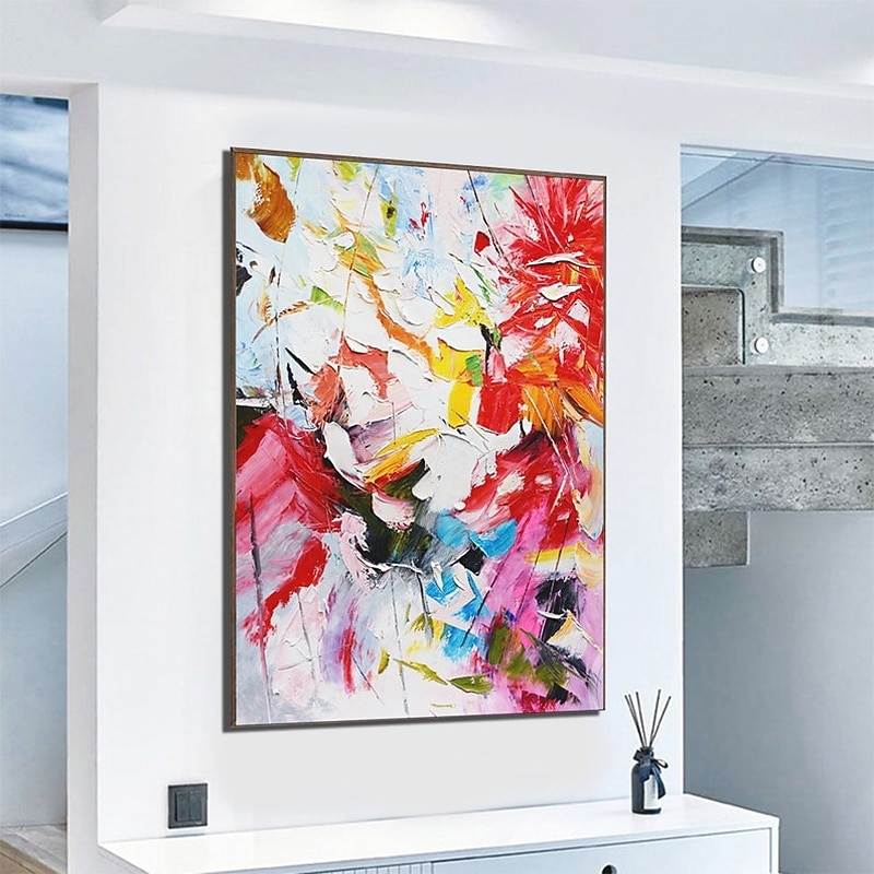 Handmade Hand Painted Oil Painting Wall Modern Abstract Colorful Flower Landscape Canvas Painting Home Decoration Decor Rolled Canvas Paingtings4