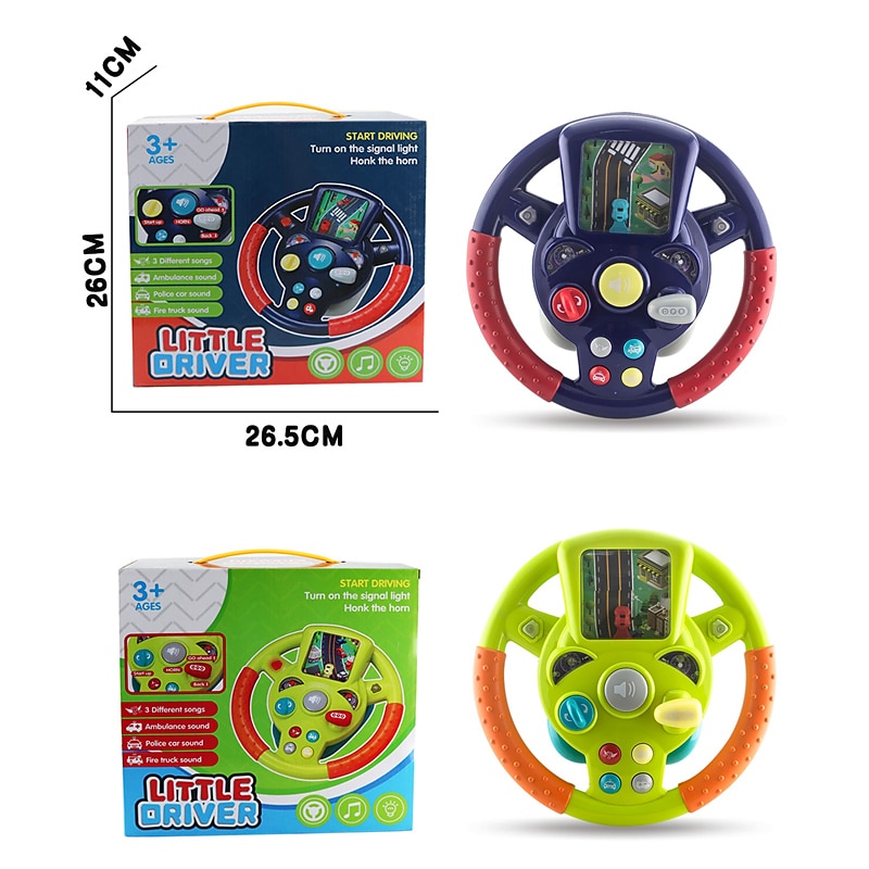 Children's simulation steering wheel electric toys co-driver vehicle simulator early education educational children's toys3