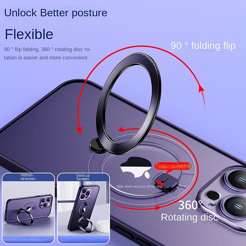 Phone Case For iPhone 15 14 Pro Max Plus 13 12 11 Pro Max With Magsafe Kickstand Matte Frosted Shockproof PC4