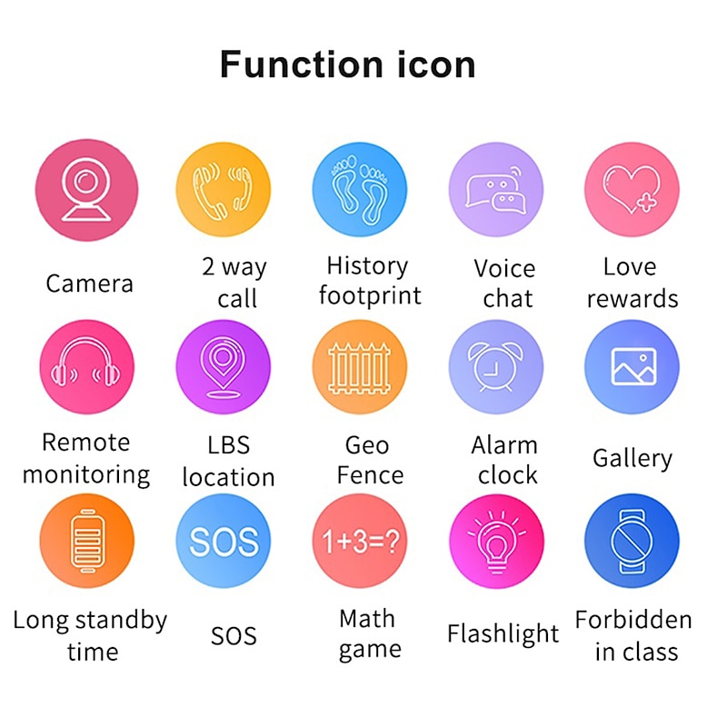 Q19 Smart Watch 1.44 inch Kids Smartwatch Phone Timer Call Reminder Compatible with Android iOS IP 65 Kid's Heart Rate Monitor Information2