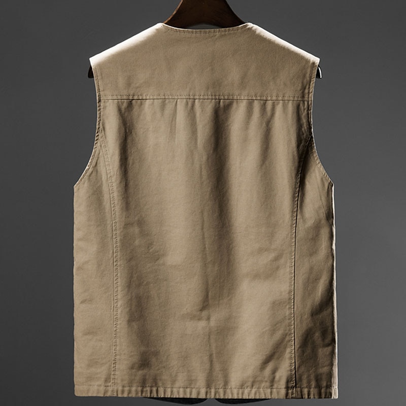 Men's Vest Gilet Fishing Vest Hiking Vest Sleeveless Vest Gilet Jacket Outdoor Fishing Daily Wear Vacation Modern Contemporary Casual Summer Spring Button Pocket 95% Cotton Breathability Soft3
