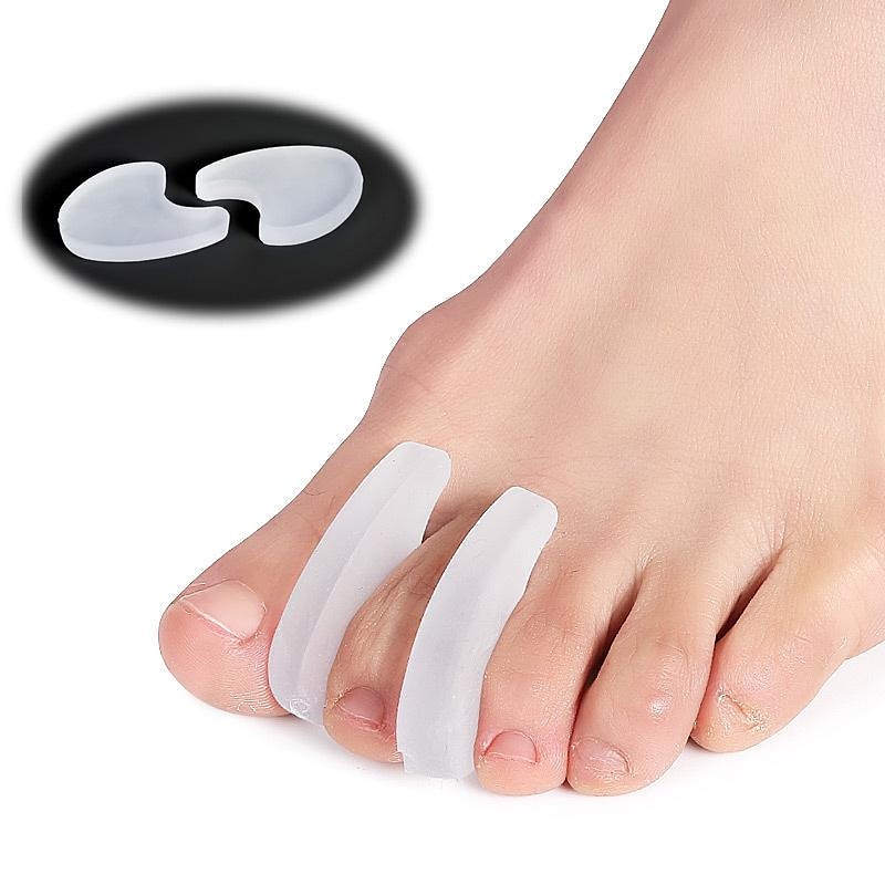 2 pcs Silicone Toe Separators for Pain Relief – Soft Gel Toe Spacers for Bunions, Overlapping Toes, and Foot Alignment
