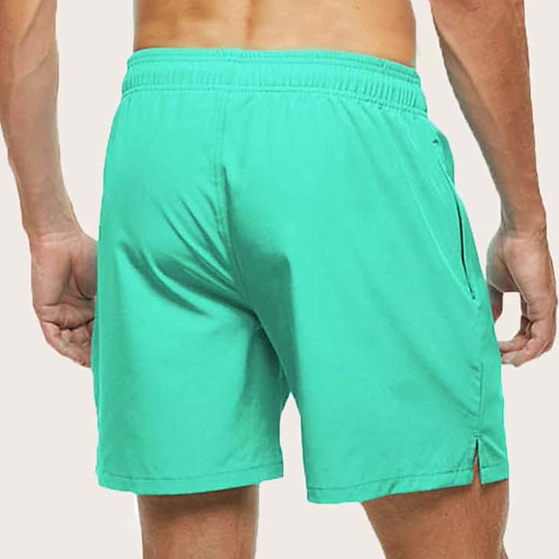 Men's Board Shorts Swim Shorts Swim Trunks Beach Shorts Drawstring with Mesh lining Elastic Waist Plain Breathable Soft Short Casual Daily Holiday Streetwear Hawaiian Black Green Black Micro-elastic2