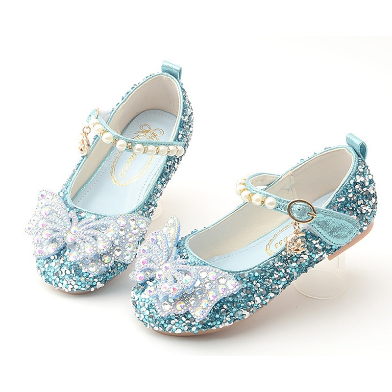 Frozen Fairytale Princess Elsa Mary Jane Shoes Girls' Movie Cosplay Sequins Halloween Silver Rosy Pink Blue Shoes Halloween Carnival Masquerade Polyester Plastics World Book Day Costumes