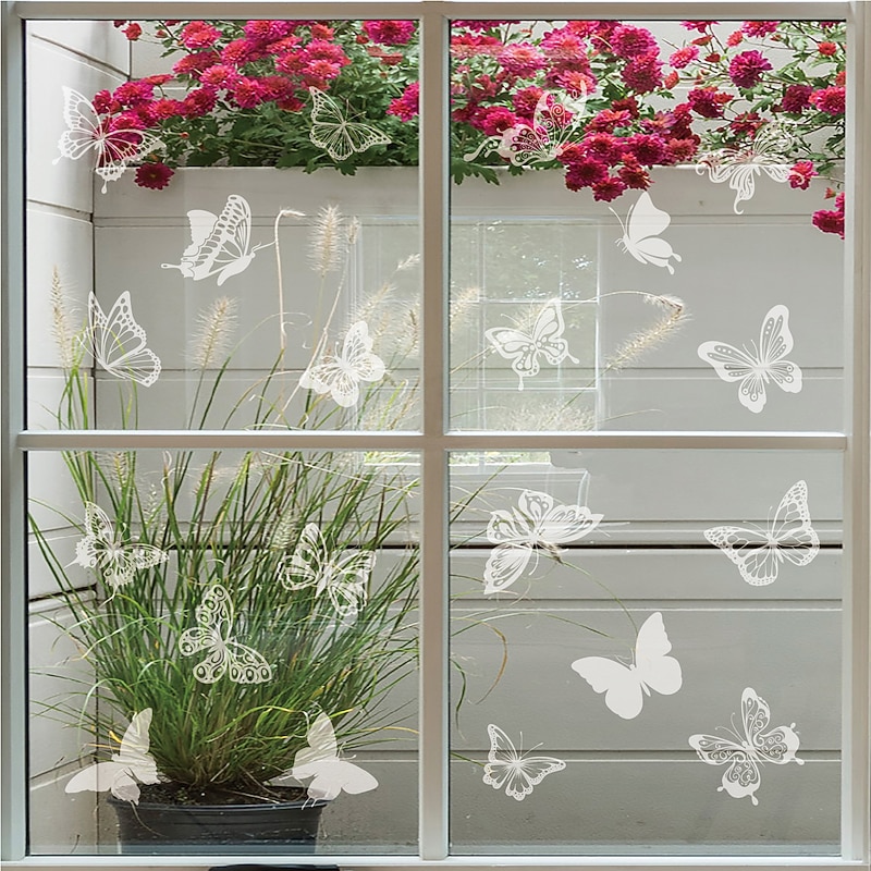 24pcs prevent birds from hitting windows sticker doors and windows pasted with large electrostatic butterflies