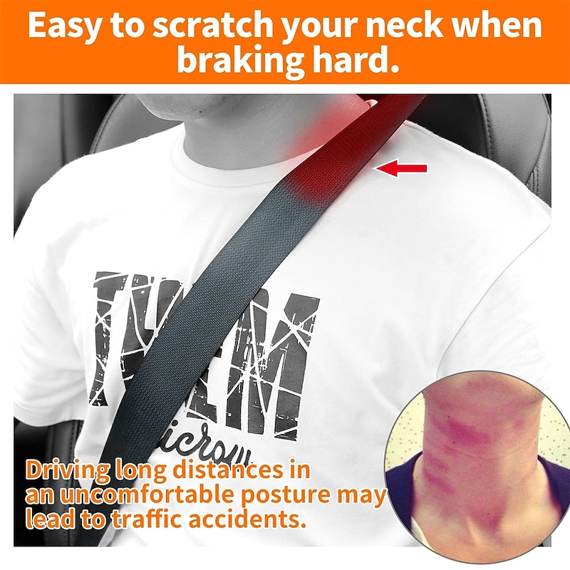 2PCS Seat Belt Clips Seatbelt Adjuster Universal All Auto Models Metal Seat Belt Clip Improve Driving Comfort Suitable for Fat Man2