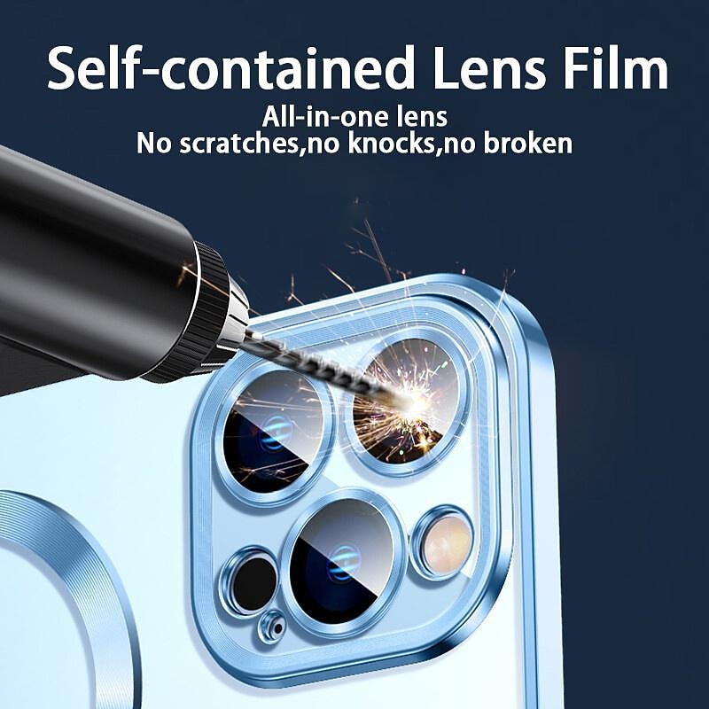 Phone Case For iPhone 17 Pro Max 17 Air 15 14 Pro Max Plus 13 12 11 Pro Max Mini With Magsafe Camera Lens Protector Shockproof Solid Color TPU3