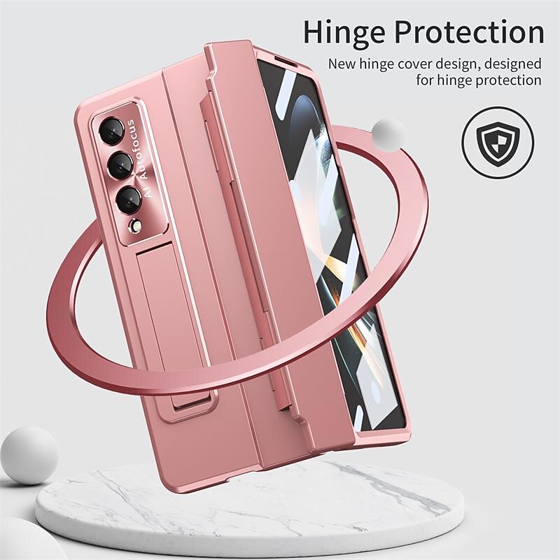 Phone Case For Samsung Galaxy Z Fold 7 Z Fold 6 Z Fold 5 Z Fold 4 Z Fold 3 Full Body Case with Stand Holder Flip Full Body Protective Solid Colored PC3