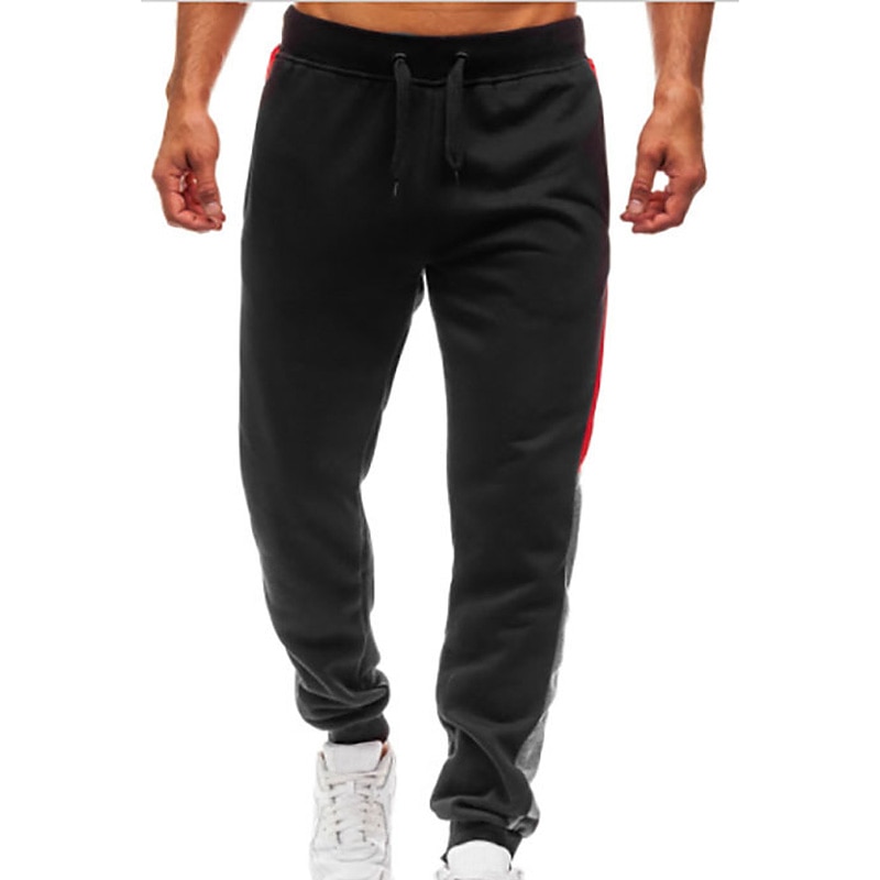 Men's Sweatpants Joggers Trousers Pocket Drawstring Elastic Waist Color Block Comfort Outdoor Daily Going out Sports Fashion Black Dark Gray3
