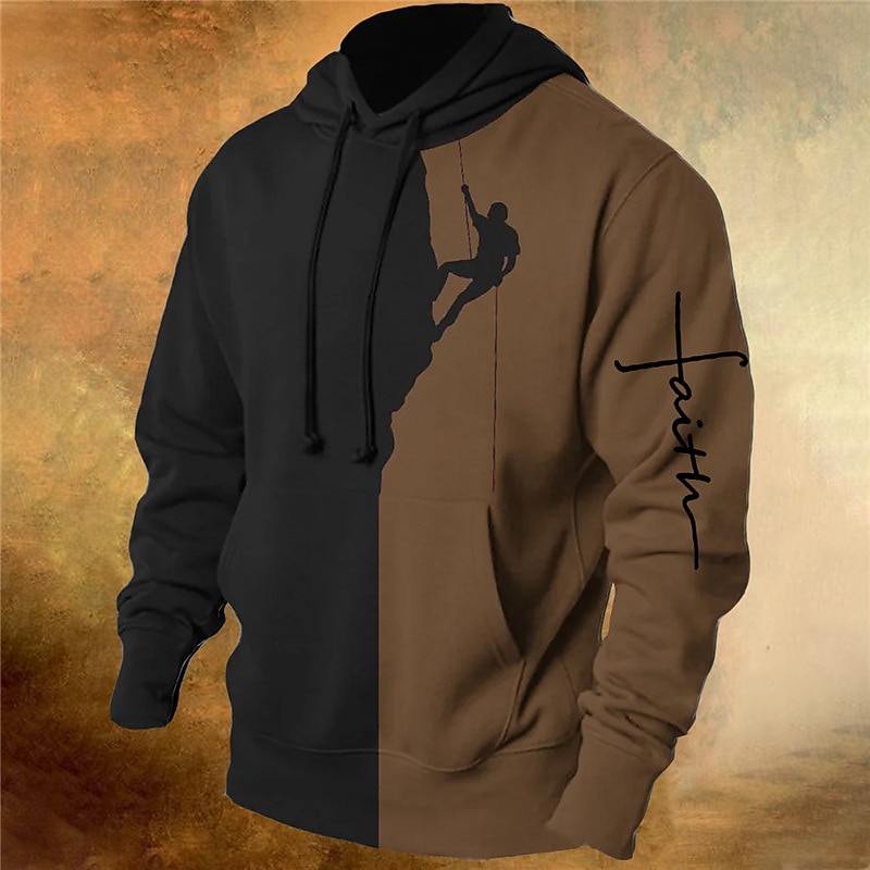 Men's Color Block Graphic Prints Hoodie Hoodies Sweatshirt Streetwear Designer Long Sleeve Hooded Daily Sports White Red Print Spring &  Fall Designer