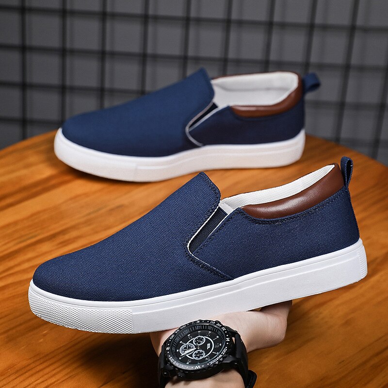 Men's Sneakers Plus Size Skate Shoes White Shoes Walking Sporty Classic Casual Outdoor Daily Canvas Breathable Loafer Black White Color Block Summer Spring 14