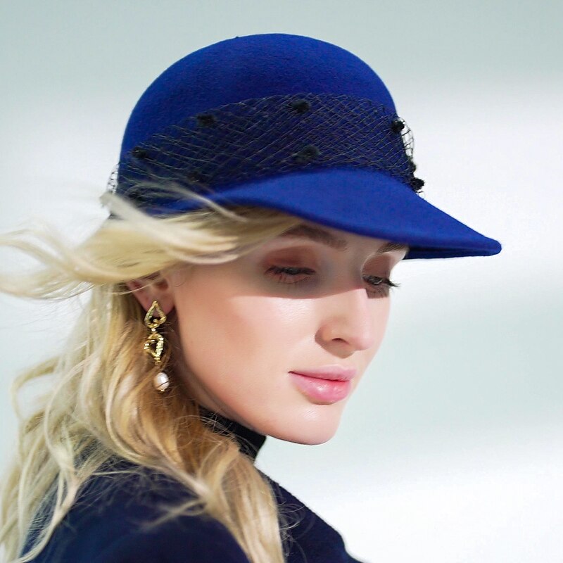 Vintage Style Elegant 100% Wool / Organza Hats / Headwear with Cap / Solid / Tulle 1pc Special Occasion / Party / Evening Headpiece Christmas/ Special Occasion / Office & Career / Casual / Graduation4