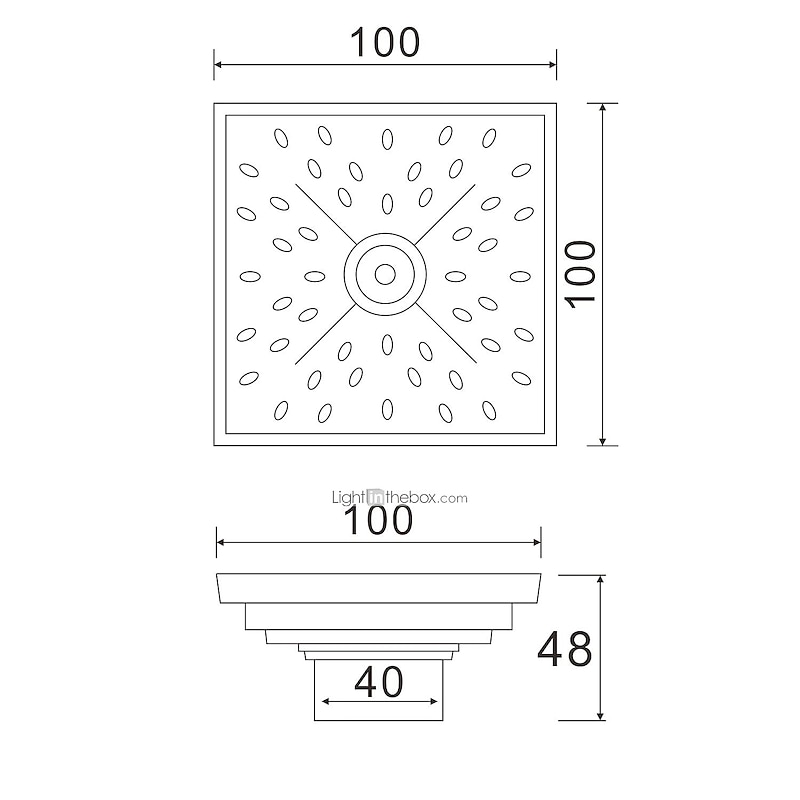 4 inch Shower Floor Drain Square Traditional 100 x 100mm, Antique Brass Removable Brass Bathroom Drain Sanitation Insert Grate, Hair Catcher Strainer2