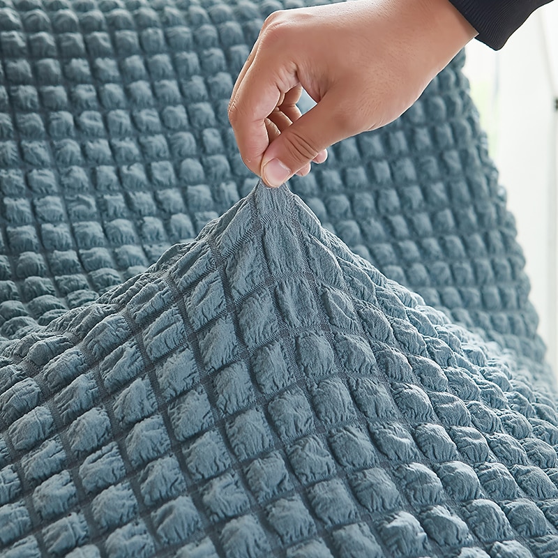 Single Seated Lazy Sofa Cover, Burgundy Armless Floor Sofa Cover, One Piece High Stretch Slipcover, Removable and Machine Washable Cover3