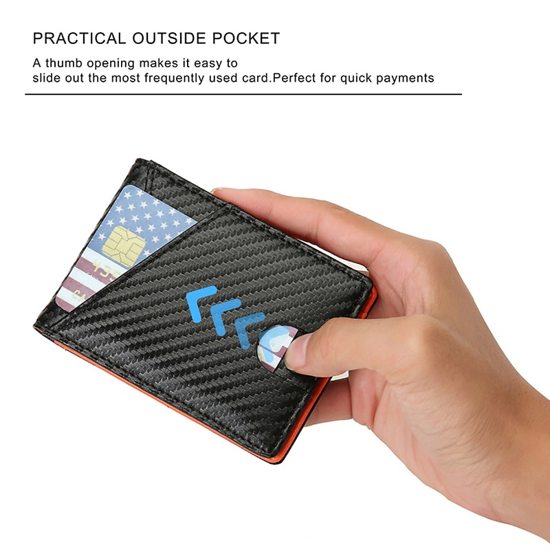 Carbon Fiber Rfid Men Wallets Money Bag Slim Thin Card Man Wallet Luxury Male Small Short Purse Bi-fold Vallet Billfold2