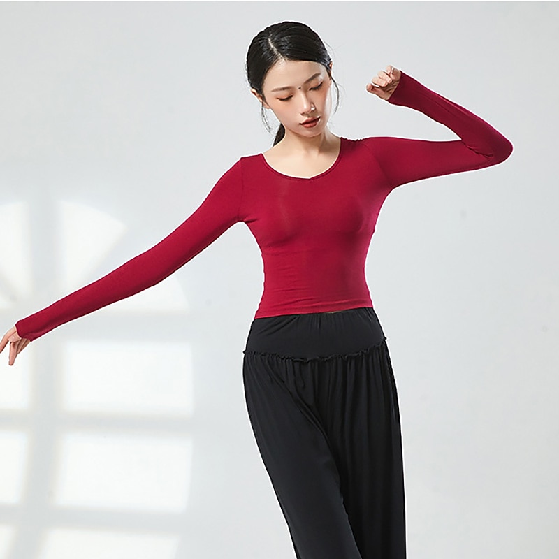 Activewear Top Hollow-out Pure Color Women's Performance Training Long Sleeve High Polyester2
