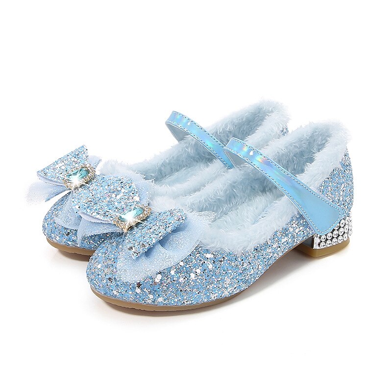 Frozen Fairytale Princess Elsa Shoes Girls' Movie Cosplay Sequins Halloween Rosy Pink Blue Shoes Halloween Carnival Masquerade Polyester Plastics World Book Day Costumes2