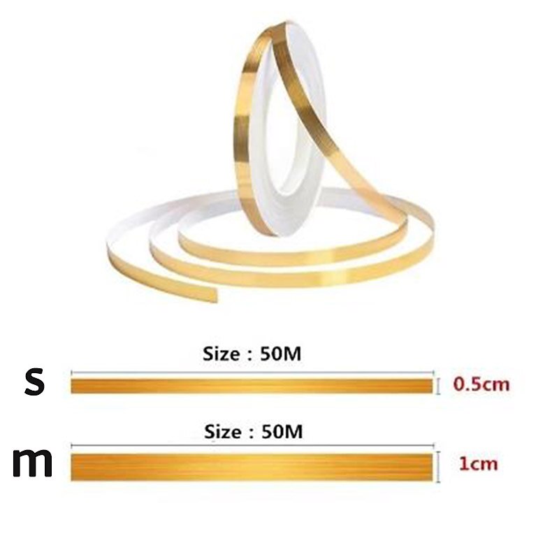 1pc Self-Adhesive Seam Sticker Ceramic Tile Seam Sticker And Hanger,Golden Tape, Home Floor Wallpaper Waterproof Tiles, Tile Gap Tiles Stickers For Floor3