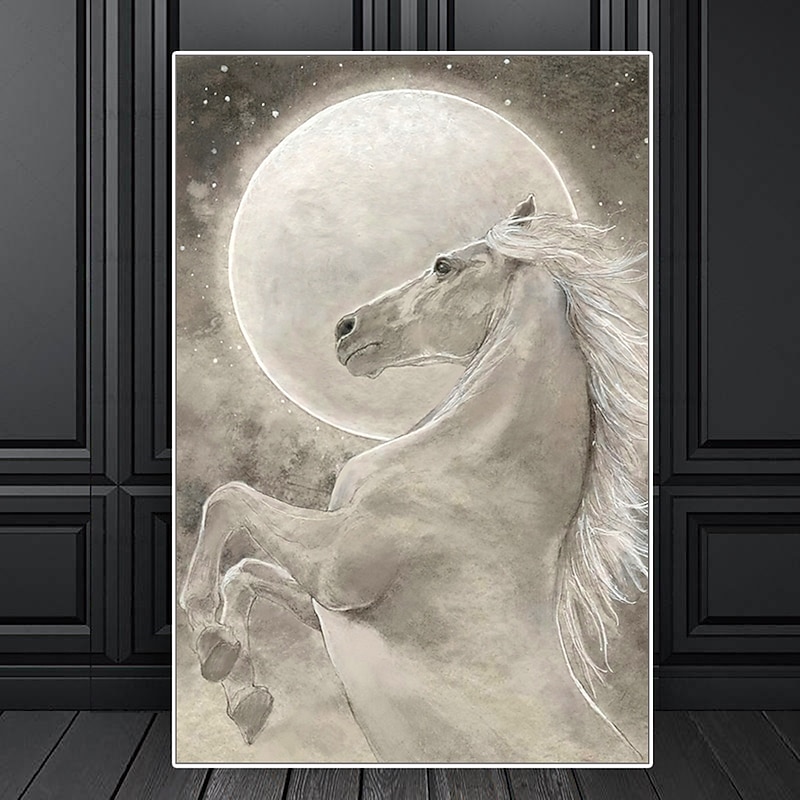 Mintura Handmade Horse Oil Paintings On Canvas Wall Art Decoration Modern Abstract Animals Picture For Home Decor Rolled Frameless Unstretched Painting2