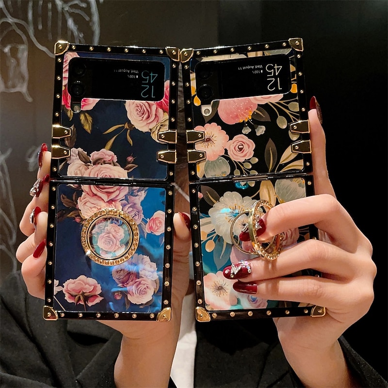 Phone Case For Samsung Galaxy Z Flip 5 Z Flip 4 Z Flip 3 Ultra Thin Case Bumper Frame Flip Full Body Protective Graphic TPU2