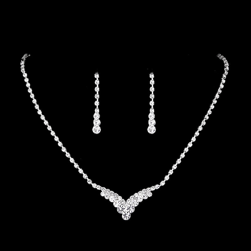 Bridal Jewelry Sets 2pcs Rhinestone 1 Necklace Earrings Women's Cute Personalized Stylish Classic Precious irregular Jewelry Set For Christmas Street Carnival