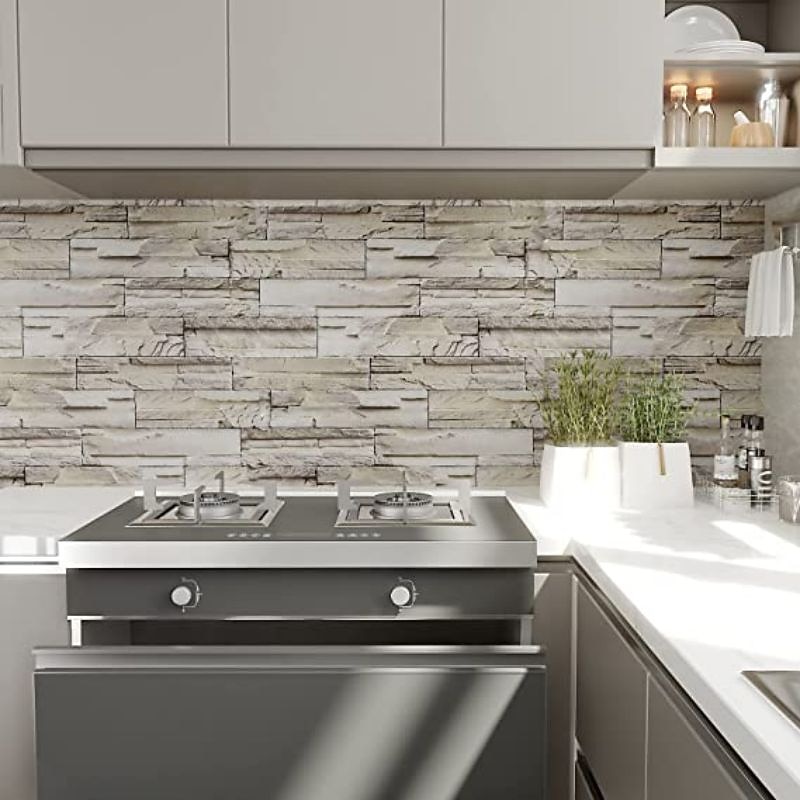 Brick Wallpaper Peel and Stick Wallpaper Removable Pvc/Vinyl Self Adhesive 17.7''x118''in(45cmx300cm) / 45x300cm3