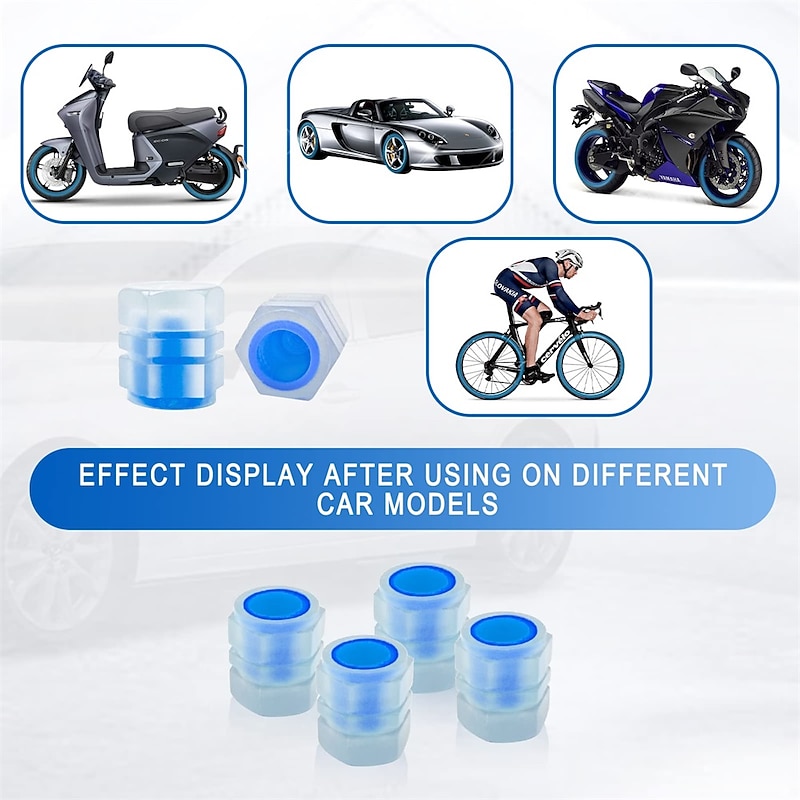 8 PCS Luminous Wheels Cap Tire Valve Stem Glow Luminous at Night Air Caps Cover Fluorescent Illuminated Auto Car Wheel Valve Stem Caps Cover for SUV Motorcycles Truck Vehicle3