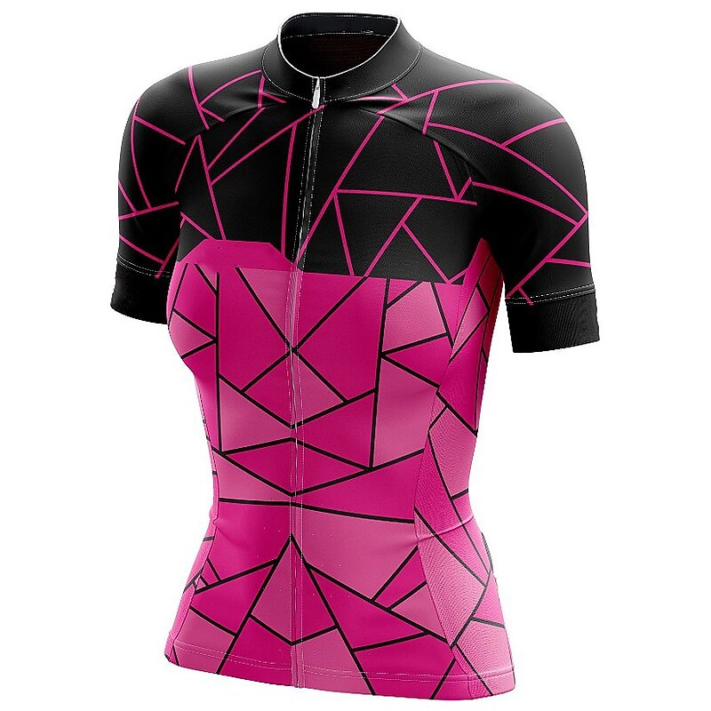 Women's Cycling Jersey Geometric Short Sleeve Bike Top with 3 Rear Pockets Mountain Bike MTB Road Bike Cycling Quick Dry Reflective Strips Back Pocket Moisture Wicking Sports Yellow Red Blue Clothing2